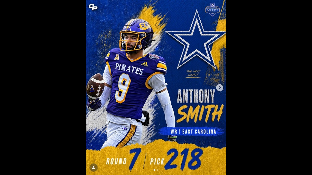 Bill Carroll’s 32 Picks In 32 Days Anthony Smith WR, 6’2 1/4″ 197, 4.4 40 NFL Draft Pick #218 Dallas Bill Carroll’s 32 Picks In 32 Days Anthony Smith WR, 6’2 1/4″ 197, 4.4 40 NFL Draft Pick #218 Dallas