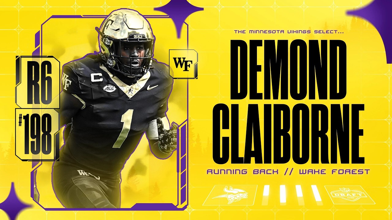 Bill Carroll’s 32 Picks In 32 Days WFU, RB Demond Claiborne 5’10” 188 4.37 40  Vikings’ Pick #198