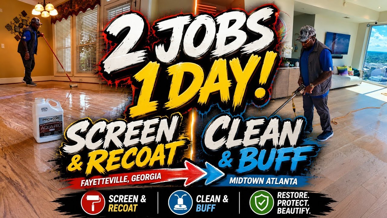 2 Jobs in 1 Day! Screen & Recoat in Fayetteville + Clean & Buff in Midtown Atlanta