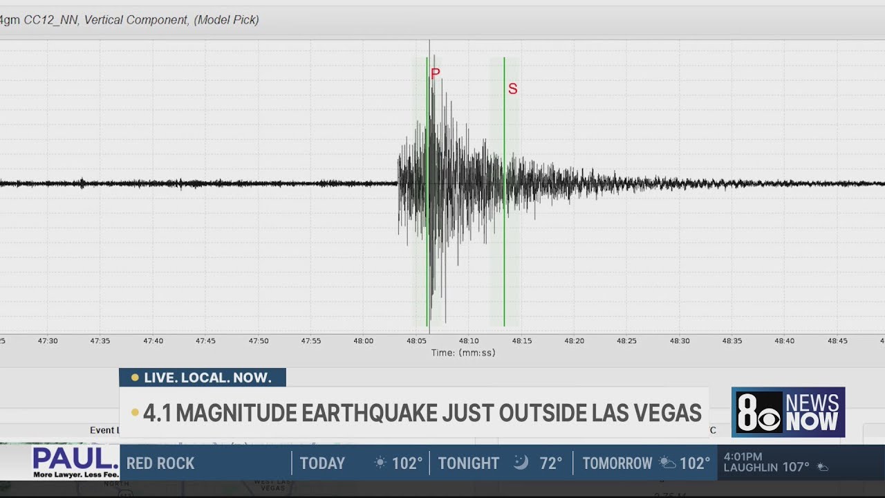 4.1 magnitude earthquake felt across Las Vegas valley 4.1 magnitude earthquake felt across Las Vegas valley