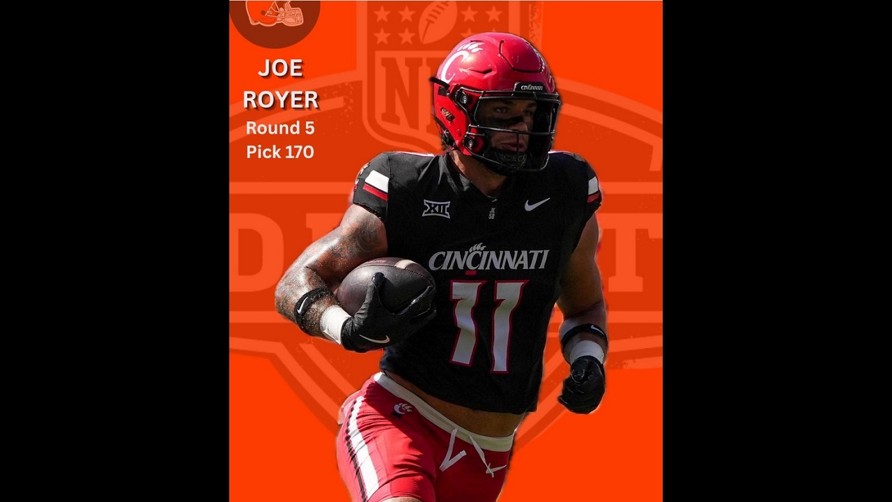 Joe Royer 6’4 3/4″ 247, TE Cincinnati NFL Draft Pick #170 The Browns 2026 Draft Class Joe Royer 6’4 3/4″ 247, TE Cincinnati NFL Draft Pick #170 The Browns 2026 Draft Class