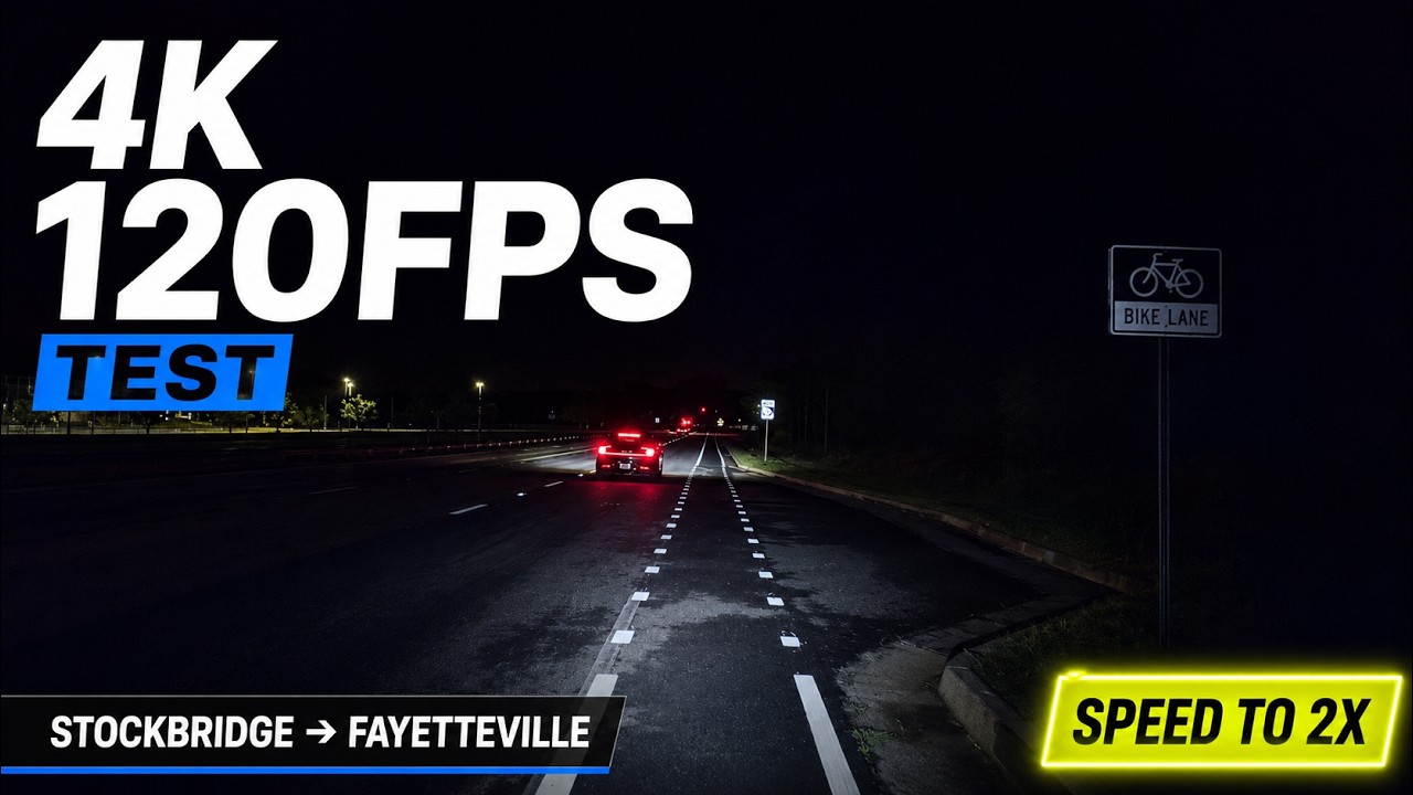 4K 120FPS TEST: Stockbridge to Fayetteville, GA Night Drive | Speed to 2X 4K 120FPS TEST: Stockbridge to Fayetteville, GA Night Drive | Speed to 2X