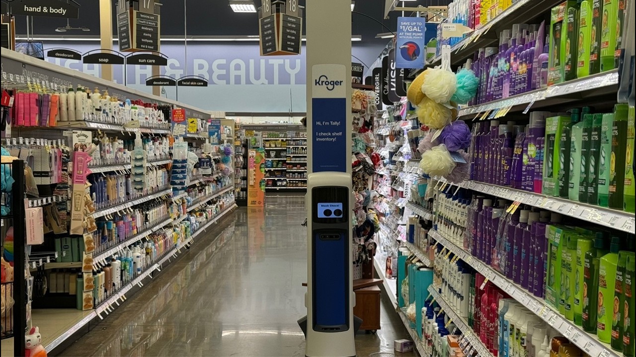 Another Tally Kroger’s Robot Sighting Fayetteville GA Today Where It’s Checking Inventory