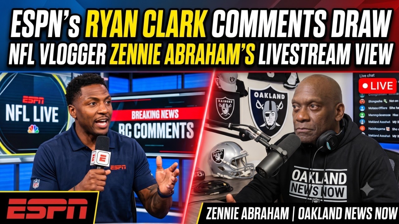 ESPN’s Ryan Clark Post Firing Comments Draw NFL Vlogger Zennie Abraham’s Livestream View
