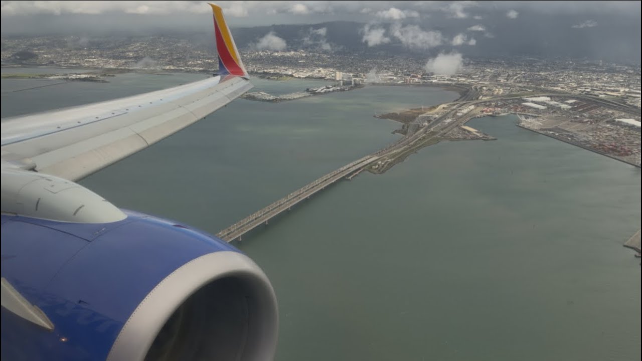Southwest Boeing 737-700 Reverse Flow Approach & Landing Oakland Intl. (KOAK)